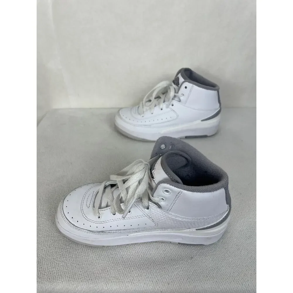 Jordan 2 Retro White Cement Grey Toddler Sneakers 12c